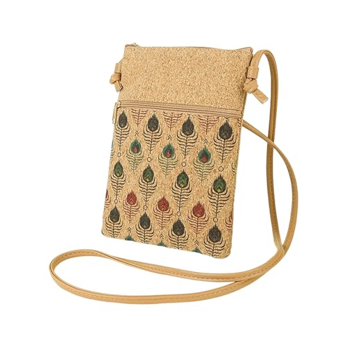 Oxxggkao Bandolera pequeña con estampado de flores para mujer, para uso diario, para llevar al teléfono, vaqueros, a juego, para mujer, pluma