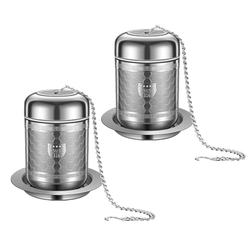 BOMANSI BOMS 2 Pack 316 Stainless Steel Loose Leaf Tea Infuser – Tea Connoisseur's Choice for White, Green, Oolong, Black, and Herbal Teas (2 Pack - Medium)