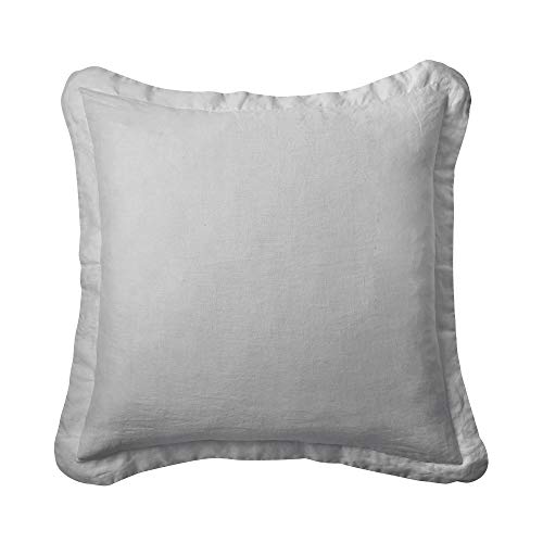 Image of Levtex Home - 100% French Flax Linen - Euro Sham - French Flax Washed Linen - Lt. Grey - Sham Size (26x26in.), No Insert