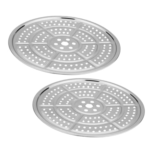 CLISPEED 2個 ステンレス製蒸し皿 耐久性 安定性 高耐摩耗 多機能蒸しラック 家 レストラン用 水切り兼用