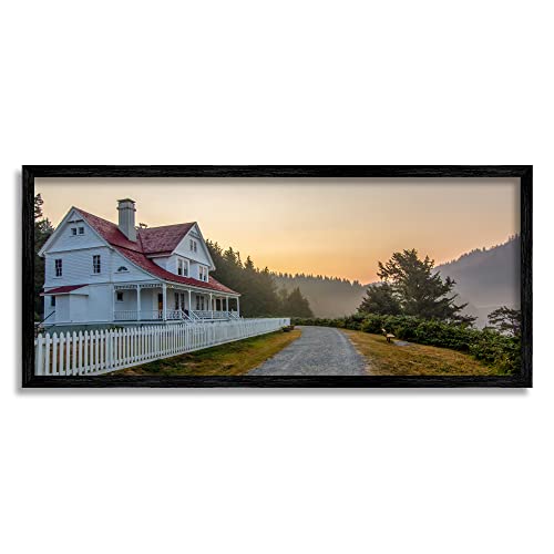 Stupell Industries Cozy Rural Country House Warm Mountain Sunset Framed Wall Art, Design By Jeff Poe