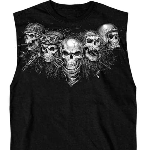 T-shirt sans manches vêtement biker noir XL Hot Leathers imprimé gothique rock
