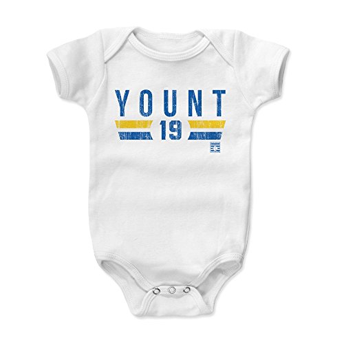 500 LEVEL Robin Yount Baby Infant One Piece Bodysuit (6M, White) - Robin Yount Font B