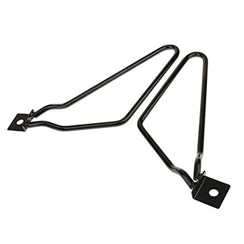 2 piezas de soportes para alforjas de motocicleta para Harley Sportster 883 Iron, XL883N, Dyna Fat Bob y FXDF (negro) miniatura 2