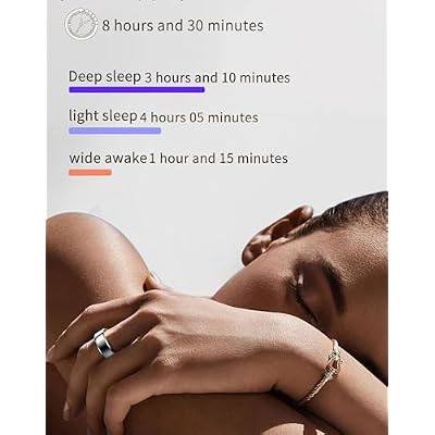 Smart Rings for Men Health Ring Heart Rate Monitor Sleep Monitor Smart Fitness Tracker Rings for Women Gesture Control Photography Pedometer Step Counter Waterproof Compatible with iOS Android Phones