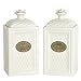Kitchen Canisters Set Vintage Coffee Sugar Jars, Airtight Seal Lids, Ceramic Food Storage Container, Cream