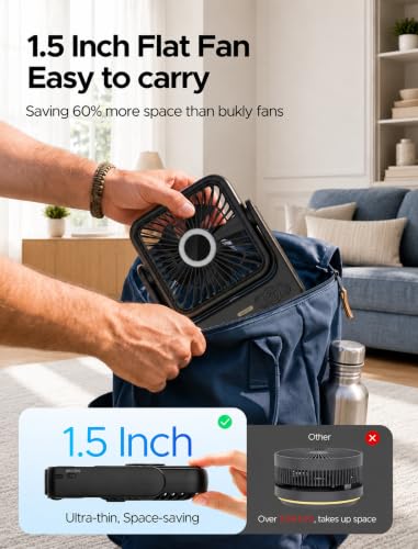 Image of EasyAcc Magnetic Cruise Approved Fan, 5000mAh Travel Fan Rechargeable