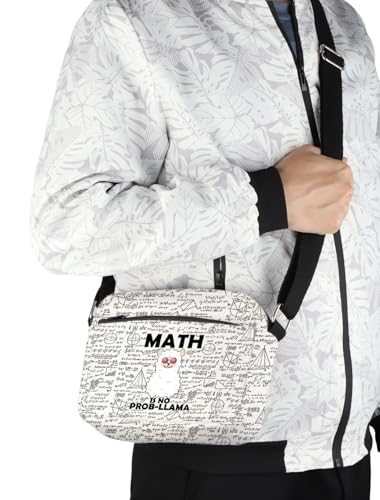 CMNIM Maths Llama Lover Gifts Llamas Maths Crossbody Bag Funny Llamas Maths Gifts for Maths Teacher Mathematics Shoulder Bag4