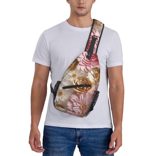 Bolso bandolera cruzado estilo moderno negro floral miniatura 7