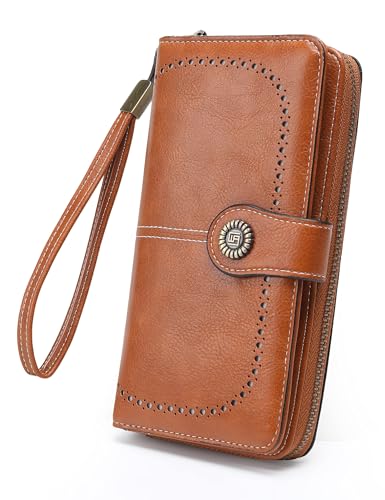 Lista de Monederos para Mujer - solo los mejores. 46 Cartera para Mujer de Piel, con Bloqueo RFID, Billetera Grande con Cremallera, Monedero para Móvil de Dama Minimalista, Tarjetero Moda de Gran Capacidad, Regalos para Chicas y...