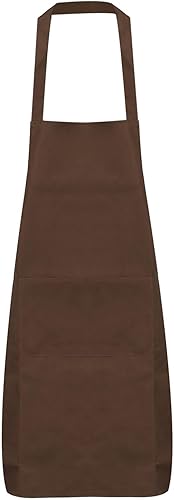 Miniatura 1 de HARFINGTON Plain Bib Aprons Washable Aprons Kitchen Cooking Aprons Polyester Art Aprons with 2 Pockets for Kitchen Women Me