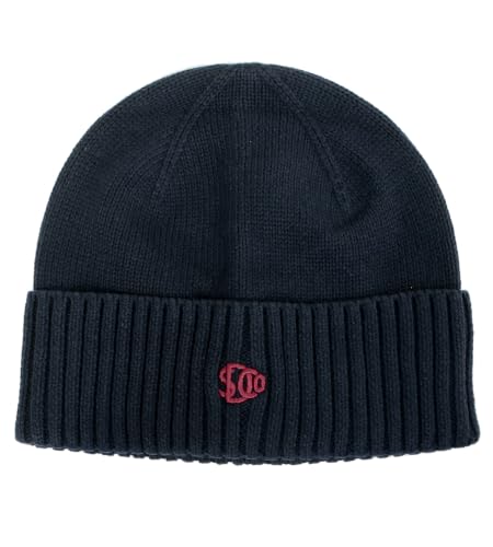Image of Superdry Mens SD Logo Beanie Hat 100% Cotton Ribbed Knit - Eclipse Navy
