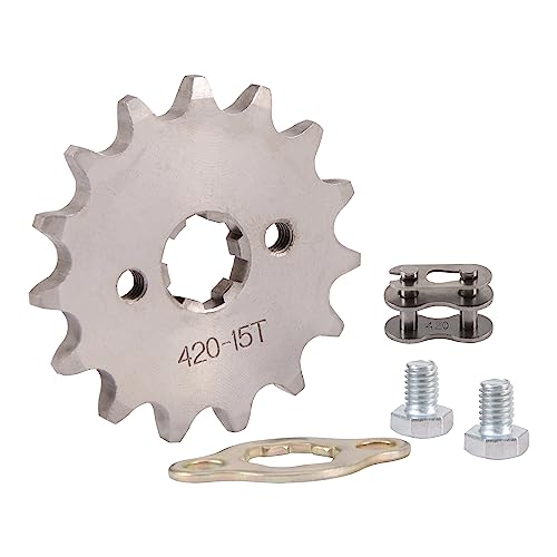 WOOSTAR Moto 420-15T Pignon Avant 17mm pour 50cc 70cc 90cc 110cc 125cc Dirt Pit Bike Mini Vélo ATV 4 Roues Moped