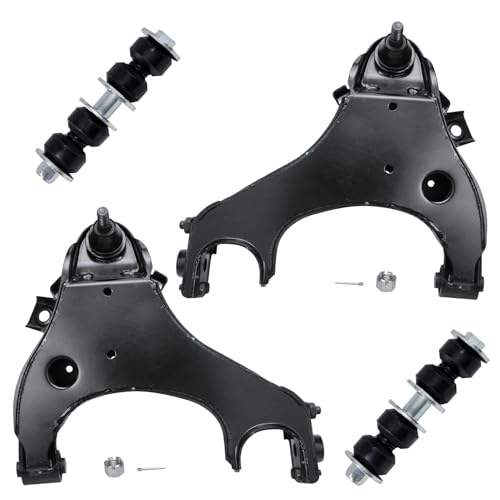 Image of Detroit Axle - 4WD Front End Control Arms Kit for 1999-2004 Nissan Frontier [3.3L] 2 Lower Control Arms with Ball Joint Assembly 2 Sway Bar End Links 2000 2001 2002 2003 Replacement