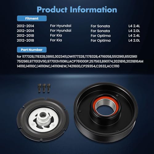 Image of ECCPP A /C Compressor Clutch 2012-2014 Fit for Hyundai Sonata 2.0L AC Clutch