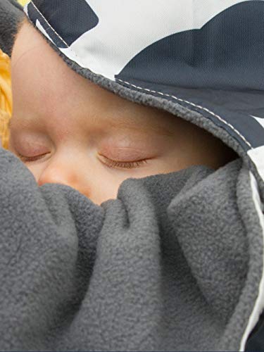 BundleBean - Weerbestendige hoes voor draagdoeken en draagdoeken - fleecevoering - grijs met olifanten - Image 4