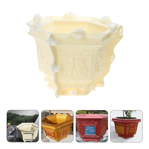 Moule pour pot de fleurs en béton ciment argile hexagonal
