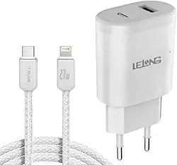 Carregador Rapido Lelong compatível Celulares IOS USB-C Lightning iPhone 7 8 9 X XR 11 12 13 e iPhone 14