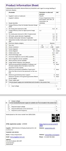222S9JML - Monitor Full HD da 21,5 pollici, altezza regolabile, altoparlanti (1920x1080, 75 Hz, HDMI, DisplayPort) nero - Monitor - Immagine 12
