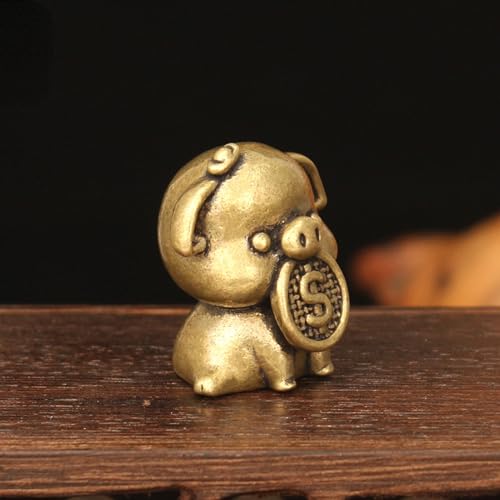 Figura Miniatura Cerdito de Dinero Zodiacal en Latón miniatura 4