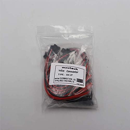 mxuteuk 20 Pairs 22 AWG JST SM Plug 2 Pin Male to Female Wire Connector Adapter Electrical Cable 150mm SM-2P