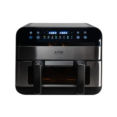 Dual Basket Air Fryer, 10L Capacity, Removable Divider, 8 Presets, Dual Cook, Smart Touch Control, Visual Windows