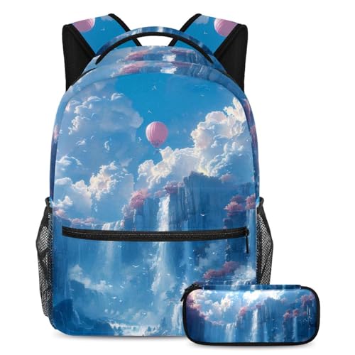 Sac à dos de jour multicolore et sa trousse pour les sorties et les cours