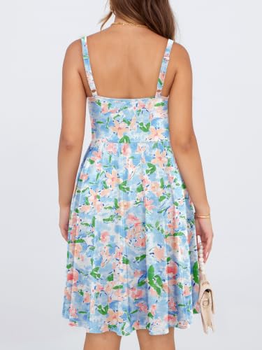 Image of YIOYOLA Womens Summer Mini Corset Casual Dresses Spaghetti Straps Lace Up Vacation Beach Sundress with Pockets 2026