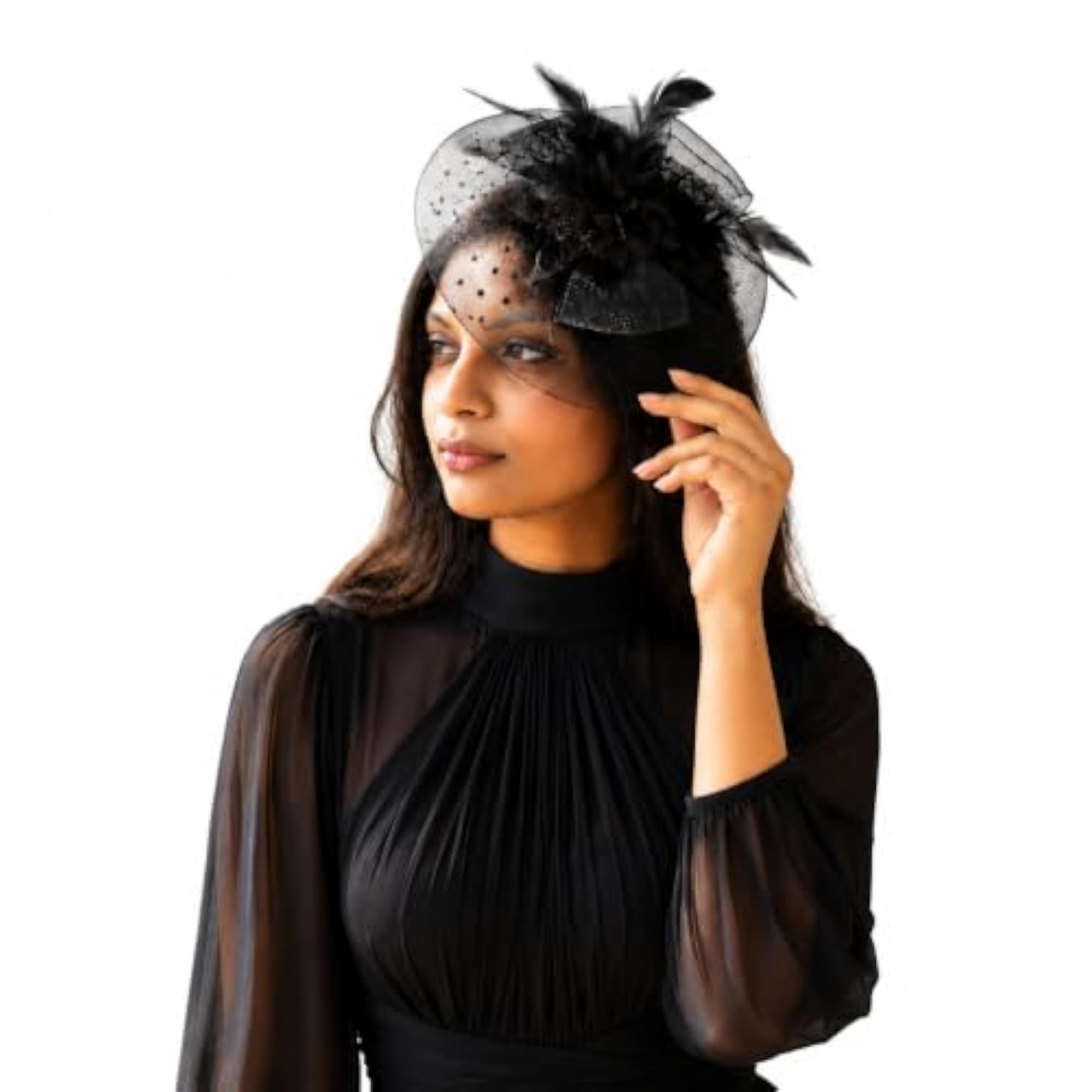 Queen of the Night Black Fascinator Hat Hair Clip