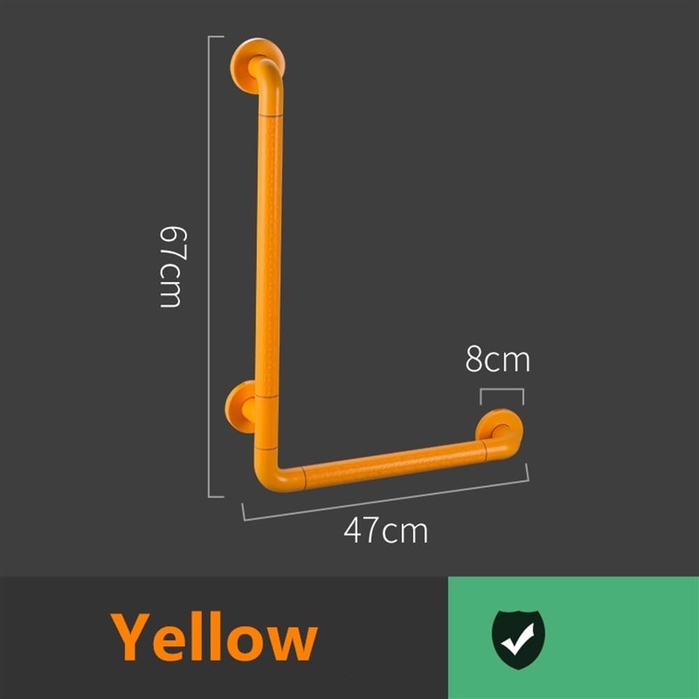 agarraderas baño Antideslizante en Forma de L Abdominales Handrail Amarillo/Blanco Baño Bañera Agarre Agarra Aseo Ducha Bañera Soporte de Seguridad Manija Barra de Agarre para Baño(Yellow)