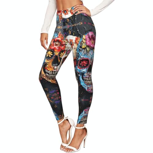 Leggings de compresión suave Sugar Skulls para mujer y ropa de gimnasio