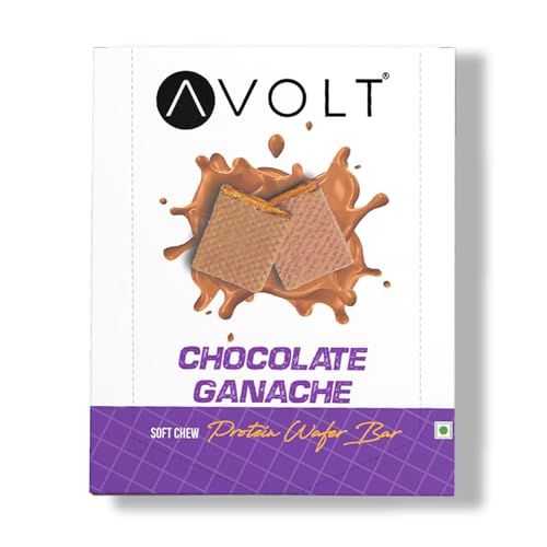 Image of Avolt Chocolate Ganache Protein Bars with 15g Protein | Pack of 6 x 50g each | High Energy Wafer Bars, No Added Sugar, Guilt-Free Indulgence for Healthy Snacking, Tasty and Crunchy Bar