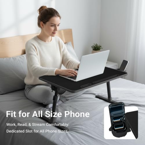 Image of iXTRA Adjustable Laptop Lap Desk with Cooling Fan USB Light for Adults