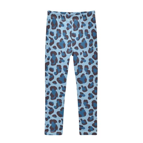 ALAZA Girls' Leggings Children's Yoga Pants Skinny Printed Dance Cheetah Aqua Leopard Comfortable 4T