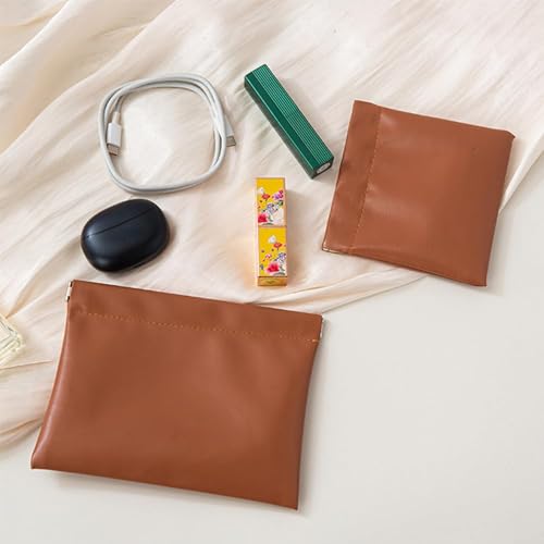 Pouchic - Personalized Snap Closure Leather Organizer Pouch, Pouchic Leather Organizer, 5 PCS Small Makeup Bag for Purse Pouch Lambskin (2XL,A+L+P+Y+P)2