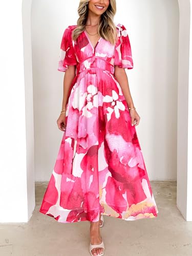 Image of Flessibili Womens Summer Floral Maxi Dress Wedding Guest Party Long Dresses 2026