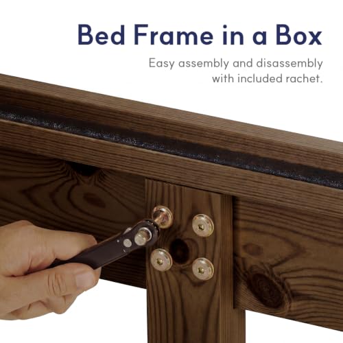 Image of LIFEMENT Full Bed Frame Classic Wood Platform, Noise Free, Under Bed Storage, No Box Spring Needed, Easy Assembly, Espresso