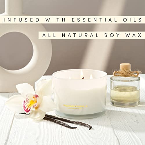 96North Luxury Vanilla Soy Candles | Large 3 Wick Jar Candle | Up To 50 Hours Burning Time | 100% Natural Soy Wax | Relaxing Aromatherapy Aesthetic Candle | Housewarming Gift For Men And Women #TOP1