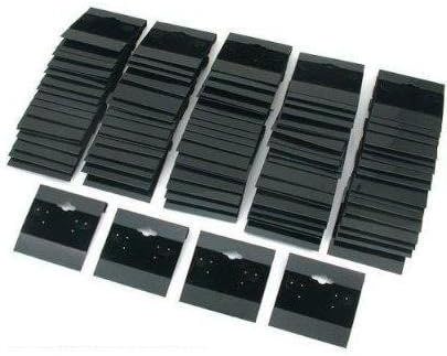 100 nuevas tarjetas colgantes de pendientes flocadas negras - 2 pulgadas x 2 pulgadas