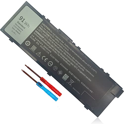 Image of 91Wh MFKVP T05W1 Battery for Dell Precision 15 7510 7520 M7510 17 7710 7720 M7710 Series, TO5W1 0TWCPG 451-BBSF 451-BBSB TWCPG GR5D3 0FNY7 1G9VM M28DH, 72Wh T05W1 11.1V / 91Wh MFKVP 11.4V