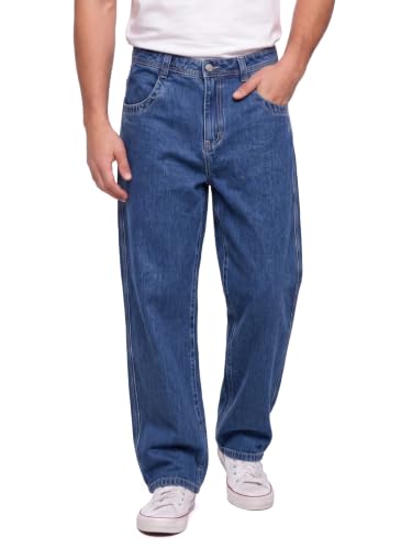 Image of GINGTTO Men's Baggy Barrel Jeans Wide Leg Y2K Denim Pants | Loose Fit Streetwear Casual Hip Hop Skater Vintage Style