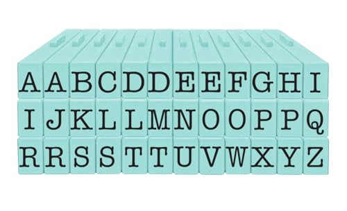 Contact USA CU-07106 Pegz Uppercase Alphabet Stamp Set, Medium, Tiffany Blue