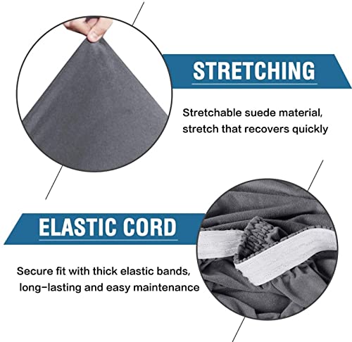 Waterproof Dining Chair Cover Stretch, Suede Kitchen Chair Covers Removable Dining Chair Protector Washable Chair Cover For Hotel Dining Room-Gray-6 Pcs #TOP3