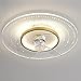 Moddeny Ventilateurs De Plafond D'intérieur Ultra Minces avec Plafonnier De Ventilateur À LED Minimaliste Moderne Muet 19,7 Pouces Ventilateur De Plafond Invisible À Profil Bas avec Lumière