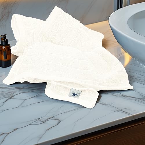 Image of Tens Towels Pack of 6 Hand Towels, 100% Cotton, Lighter Weight, Quick to Dry, 16 x 28 Inches, Super Soft & Absorbent, Perfect for Bathroom & Kitchen, Cream