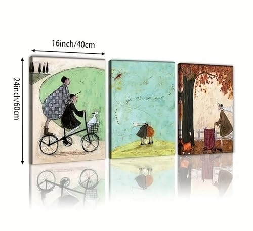 Image of 3pcs Framed Aesthetic Abstract Canvas Wall Art Natural Minimalist Posters Prints Healing Pictures Wall Decoration for Living Room Bedroom Bathroom Kitchen Office