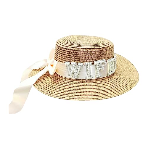 Chapeau de soleil pour fête de mariée à large bord anti-UV pour extérieur