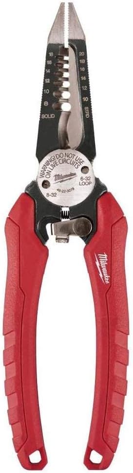 Milwaukee 48-22-3079 6-In-One Combination Wire Stripping and Reaming Pliers for Electricians, 2 Pack