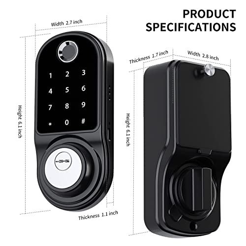Smartcoolous New F31 2Nd Gen Smart Lock Fully Automatic Tuya Smart Lock Fingerprint Door Lock 4-In-1 Unlock Touch Screen Bluetooth App Keyless Entry Door Lock #TOP5