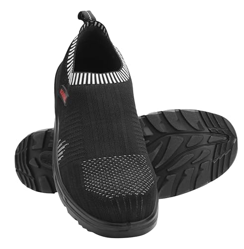 Image of KARAM ISI Marked Flyknit Safety Shoe | Excellent Grip, Comfort and Slip Resistance | Safety Shoes with Fibre Toe |Black| FS208FN (FWSAMN) Size - 04
